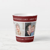 ファースト・ファーザー・デー最高のパパEver 4 Photo Maroon カフェラテマグ (正面)