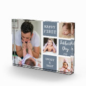 ファースト・ファーザー・デー灰色4フォトコラージュブロック フォトブロック (右)