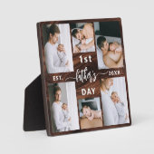 ファースト・ファーザー・デー素朴・ウッド6フォトコラージュ フォトプラーク (正面)