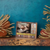 ファースト・ファーザー・デー3フォトコラージュ素朴ウッド フォトプラーク (側面)