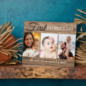 ファースト・ファーザー・デー3フォトコラージュ素朴ウッド フォトプラーク (側面)