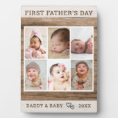ファースト・ファーザー・デー6フォトコラージュ素朴ウッド フォトプラーク (正面)