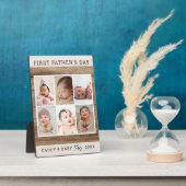 ファースト・ファーザー・デー6フォトコラージュ素朴ウッド フォトプラーク (側面)