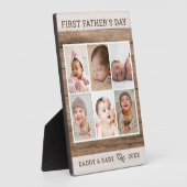 ファースト・ファーザー・デー6フォトコラージュ素朴ウッド フォトプラーク (側面)