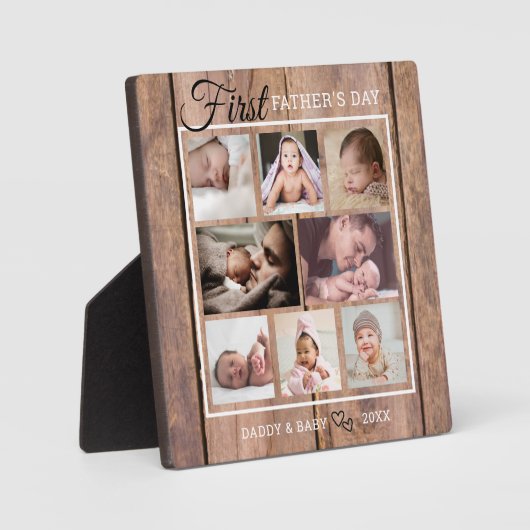 ファースト・ファーザー・デー8フォトコラージュ素朴バーンウッド フォトプラーク (正面)