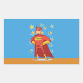 ファースト・ファーザー・デー・スーパーヒーロー 長方形シール (正面)