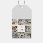 ファースト・ファーザー・デー – ベビーの足跡とピンクハート ギフトタグ (正面)