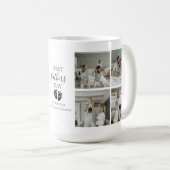 ファースト・ファーザー・デー – ベビーの足跡とピンクハート コーヒーマグカップ (正面右)