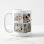 ファースト・ファーザー・デー – ベビーの足跡とピンクハート コーヒーマグカップ (左)