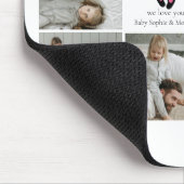 ファースト・ファーザー・デー – ベビーの足跡とピンクハート マウスパッド (コーナー)