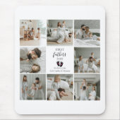 ファースト・ファーザー・デー – ベビーの足跡とピンクハート マウスパッド (正面)