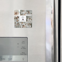 ファースト・ファーザー・デー – ベビーの足跡とピンクハート マグネット