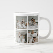 ファースト・ファーザー・デー – ベビー・フットプリント&ブルーハート ジャンボコーヒーマグカップ (右)