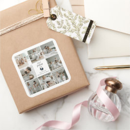 ファースト・ファーザー・デー – ベビー・フットプリント&ブルーハート スクエアシール