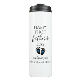 ファースト・ファーザー・デー – ベビー・フットプリント&ブルーハート タンブラー