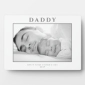 ファースト・ファーザー・デー・ミュート・グレーパーソナライズされた フォトプラーク (正面)