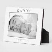 ファースト・ファーザー・デー・ミュート・グレーパーソナライズされた フォトプラーク (側面)