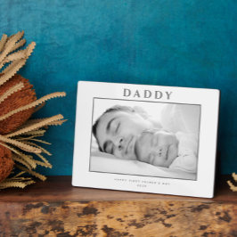 ファースト・ファーザー・デー・ミュート・グレーパーソナライズされた フォトプラーク