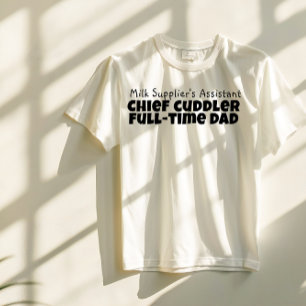 ファースト・ファースト・ファーザー・デイの白黒・レターのユーモア Tシャツ