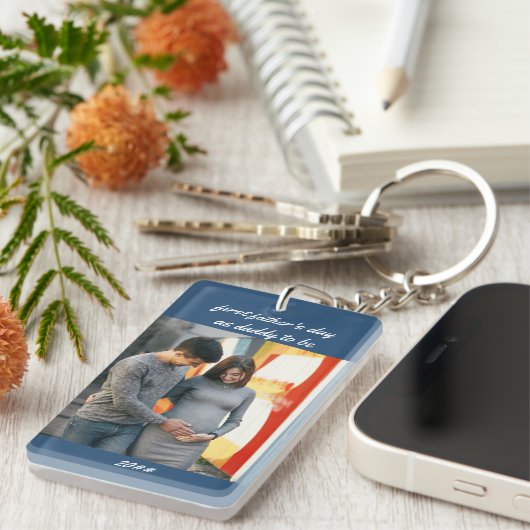 ファースト・ファースト・ファーザー・デイ・ダディが2つフォトキーチェーン キーホルダー (正面右)