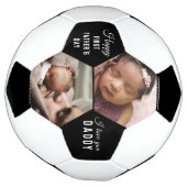 ファースト・ファーズ・デイ・ダディ・ベビー2フォトコラージュ サッカーボール (回転)