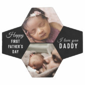 ファースト・ファーズ・デイ・ダディ・ベビー2フォトコラージュ サッカーボール (フラット)