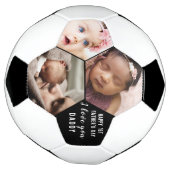 ファースト・ファーズ・デイ・ダディ・ベビー3フォトコラージュ サッカーボール (回転)