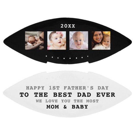 ファースト・ファーズ・デイ・最高のパパ・エバー4フォトコラージュ アメリカンフットボール (パネル)