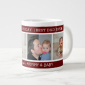 ファースト・ファーズ・デイ・最高のパパ・エバー4フォト・マルーン ジャンボコーヒーマグカップ (正面右)