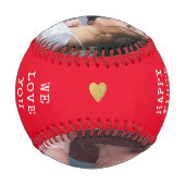 ファースト・ファーズ・デーニュー・ダッド・ベビー・フォトコラージュ・レッド 野球ボール (裏面)
