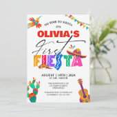 ファースト・フィエスタカラフル – メキシコ1歳の誕生日 招待状 (スタンド正面)