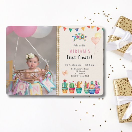 ファースト・フィエスタサボス多肉女誕生日写真 招待状