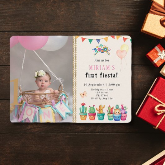 ファースト・フィエスタサボス多肉女誕生日写真 招待状