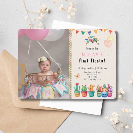 ファースト・フィエスタサボス多肉女誕生日写真 招待状