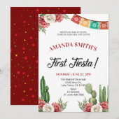 ファースト・フィエスタ誕生日パーティー 招待状 (正面/裏面)