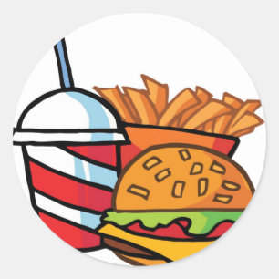 ファースト・フードのチーズバーガー ラウンドシール