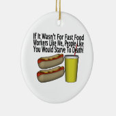ファースト・フードの労働者 セラミックオーナメント (右)