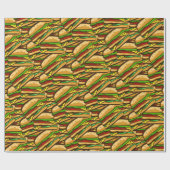 ファースト・フードの恋人のチーズハンバーガー|のパーソナライズな文字 ラッピングペーパー (フラット)