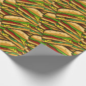 ファースト・フードの恋人のチーズハンバーガー|のパーソナライズな文字 ラッピングペーパー (角)