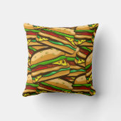 ファースト・フードの恋人のチーズハンバーガー|の油が多いダイナー クッション (裏面)