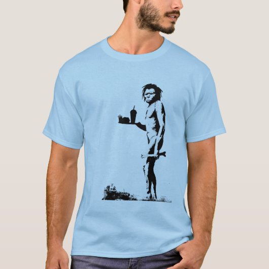 ファースト・フードの穴居人 Tシャツ (正面)