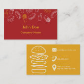 ファースト・フードの飲食業カード 名刺 (正面/裏面)
