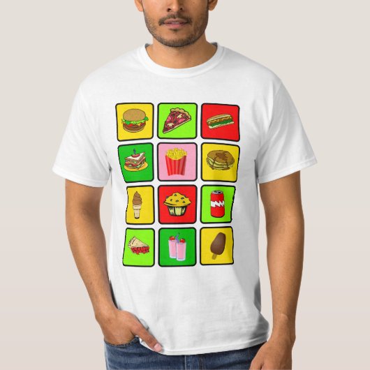 ファースト・フードの麻薬常習者のワイシャツ-スタイル及び色を選んで下さい Tシャツ (正面)