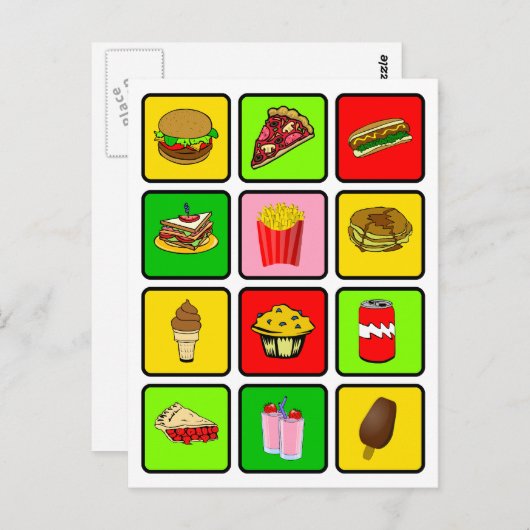 ファースト・フードの麻薬常習者の郵便はがき ポストカード (正面/裏面)