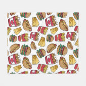 ファースト・フードパターンフリースブランケット フリースブランケット (正面(横))