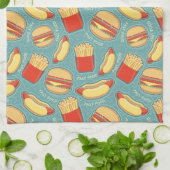 ファースト・フードパターン3 キッチンタオル (折り畳み)