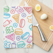 ファースト・フードパターン キッチンタオル (四つ折り)