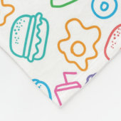 ファースト・フードパターン フリースブランケット (角)