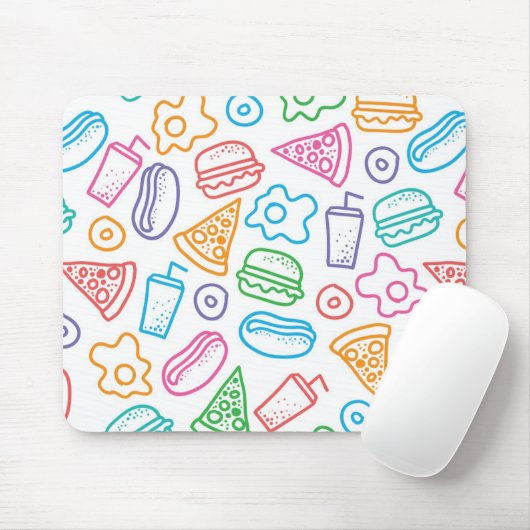 ファースト・フードパターン マウスパッド (マウス)