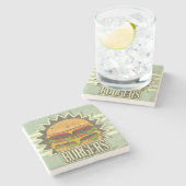 ファースト・フードメニューのためのレトロカバー ストーンコースター (横)